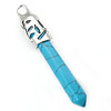 Synthetic Turquoise Pendants, with Brass, Icicle, blue, 9-10x60-70mm Approx 4mm 