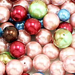 Perles de nacre en verre, 4-16mm Environ 1.5-2mm, Vendu par kg