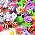Polymer Clay Jewelry Beads, handmade & mixed, 4-50mm Approx 0.5-5mm, Approx 