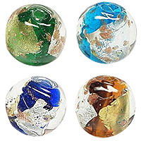 Silver   Gold Foil Lampwork Beads