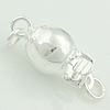 Sterling Silver Box Clasp, 925 Sterling Silver, Round, smooth & single-strand Approx 2mm 