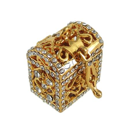 Colgante de oración caja Europeo de latón, metal, Rectángular, chapado, con diamantes de imitación, más colores para la opción, 18x22.5x18mm, agujero:aproximado 2mm, Vendido por UD