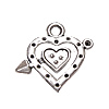 Zinc Alloy Heart Pendants, plated nickel, lead & cadmium free Approx 3mm, Approx 