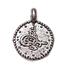 Zinc Alloy Flat Round Pendants, plated nickel, lead & cadmium free Approx 1mm, Approx 