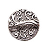Zinc Alloy Flat Beads, Coin, plated, with flower pattern nickel, lead & cadmium free Approx 2mm, Approx 