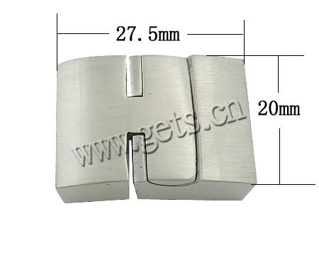 Rectangle Stainless Steel Magnetic Clasp, Customized, original color, 27.5x20x8mm, Hole:Approx 17x5mm, Sold By Set