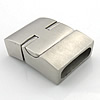 Rechteck Edelstahl Magnetverschluss, Kundenindividuell, originale Farbe, 27.5x20x8mm, Bohrung:ca. 17x5mm, verkauft von setzen