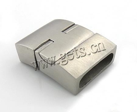 Rechteck Edelstahl Magnetverschluss, Kundenindividuell, originale Farbe, 27.5x20x8mm, Bohrung:ca. 17x5mm, verkauft von setzen