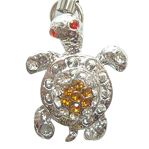 Zinc Alloy Animal Pendants, Turtle, plated, with rhinestone, more colors for choice, 24x19mm, Sold By PC