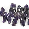 Natürliche Amethyst Perlen, Klumpen, Grade A, Bohrung:ca. 2mm, Länge:ca. 15 ZollInch, verkauft von Strang