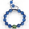 Gemstone Woven Ball Bracelets, Jade, with turquoise & Nylon Cord, handmade, Grade A Approx 6-8 Inch 