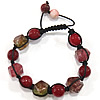 Gemstone Woven Ball Bracelets, Jade, with Nylon Cord & Quartz, handmade, Grade A Approx 5-7 Inch 