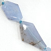 Blauer Chalcedony Perle, blauer Chalzedon, Klumpen, natürlich, Bohrung:ca. 3mm, Länge:ca. 16 ZollInch, 14PCs/Strang, verkauft von Strang