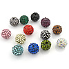 Resin Rhinestone Beads, Round, with A grade rhinestone, mixed colors, 10.5mm Approx 1mm 