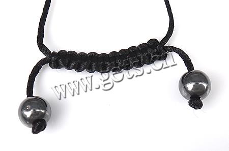 Bracelets en cristal de Woven Ball, avec corde en nylon & Hématite & alliage de zinc, fait à la main, avec strass, grade A, 17x13x10mm, 12mm, 8-10mm, Longueur:Environ 5-10 pouce, Vendu par brin