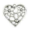 Zinc Alloy Heart Pendants, plated nickel, lead & cadmium free Approx 2.5mm, Approx 