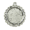 Zinc Alloy Pendant Cabochon Setting, Flat Round cadmium free Approx 2mm, Approx 