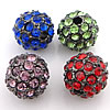 Rhinestone Zinc Alloy Beads, with Zinc Alloy, Round, plated, with A grade rhinestone 10mm Approx 2mm 