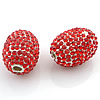 Rhinestone Zinc Alloy Beads, Oval, plated, with A grade rhinestone Approx 3mm 