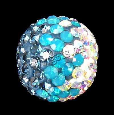 Rhinestone Clay Pave Beads, Round, different size for choice & with Mideast rhinestone, multi-colored, Sold By PC
