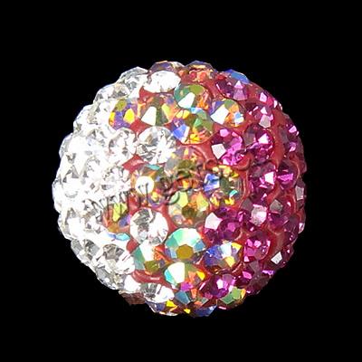 Rhinestone Clay Pave Beads, Round, different size for choice & with Mideast rhinestone, multi-colored, Sold By PC