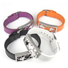 Cowhide Bracelets, stainless steel clasp, mixed colors 14mm Inch 