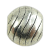 Perles en alliage de zinc ondulé, tambour, Placage, plus de couleurs à choisir, protéger l'environnement, sans nickel, plomb et cadmium Environ 4mm, Environ Vendu par kg