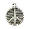 Zinc Alloy Peace Pendants, Peace Logo, plated nickel, lead & cadmium free Approx 2mm, Approx 