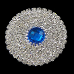 Broche de diamantes de imitación latón, metal, con cadena de la garra de latón, con diamantes de imitación, 30x7mm, Vendido por UD