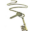 Ожерелье цинкового сплава , цинковый сплав, сердце и ключ длина:Приблизительно 31 дюймовый, продается Strand