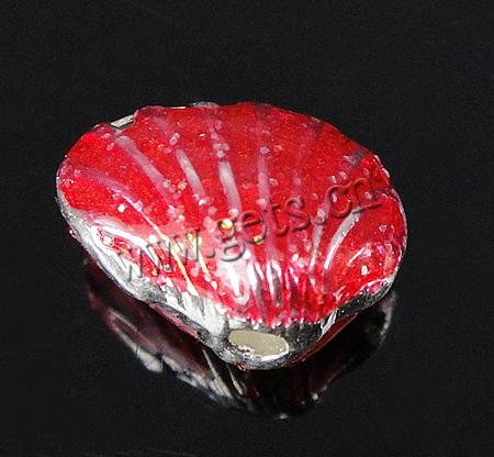 Perles émail alliage de zinc, coquille, Placage, rouge, sans cadmium, 10x8x6mm, Trou:Environ 1mm, Vendu par PC