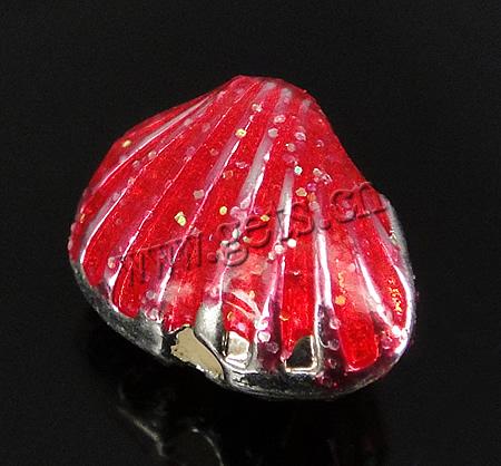 Emaille Zink Legierung Perlen, Zinklegierung, Schale, plattiert, rot, frei von Kadmium, 10x8x6mm, Bohrung:ca. 1mm, verkauft von PC