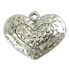 Zinc Alloy Heart Pendants, plated nickel, lead & cadmium free Approx 2mm, Approx 