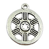 Zinc Alloy Flat Round Pendants, plated nickel, lead & cadmium free Approx 2mm, Approx 