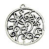 Zinc Alloy Flat Round Pendants, plated, hollow nickel, lead & cadmium free Approx 1.5mm, Approx 