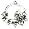 Zinc Alloy Chandelier Components, Donut, plated, with flower pattern & 1/5 loop nickel, lead & cadmium free Approx 1.5mm, Approx 