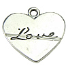 Zinc Alloy Heart Pendants, plated nickel, lead & cadmium free Approx 1.5mm, Approx 