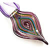 Murano Schmuck Halskette, Lampwork, mit Band, Blatt, Goldsand, 32x62mm, Länge:16.5 ZollInch, verkauft von Strang