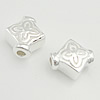 Sterling Silber Flache Perlen, 925 Sterling Silber, Rhombus, plattiert, keine, Bohrung:ca. 2mm, verkauft von PC