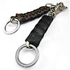 Leather Key Chains, Cowhide, zinc alloy clasp, mixed colors, 160mm 