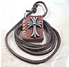 Cowhide Jewelry Necklace, with Zinc Alloy, Book, coffee color Approx 28.3 Inch 