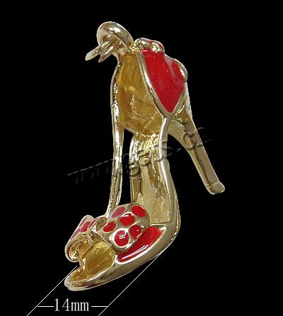 Zinc Alloy Shoes Pendants, with enamel, plated, enamel, more colors for choice, 37x14x8mm, Hole:Approx 6mm, Sold By PC