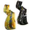 Pendentifs artisanaux au style murano, chalumeau, spiral, fait à la main, feuille d'argent, plus de couleurs à choisir Environ 7mm, Vendu par PC