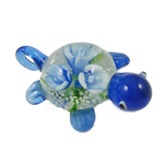 Innere Blume Murano Anhänger, Lampwork, Schildkröter, innen Blume, keine, 34x50x13mm, Bohrung:ca. 6mm, verkauft von PC