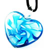 Collar de la joyería de cristal de Murano, con cordón de lana, Corazón, flor interior, 45x42mm, longitud:17 Inch, Vendido por Sarta