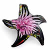 Innere Blume Murano Anhänger, Lampwork, Stern, innen Blume, 38x38x12mm, Bohrung:ca. 6mm, verkauft von PC