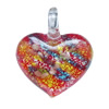 Pendentifs artisanaux au style murano, chalumeau, coeur, fait à la main Environ 6mm, Vendu par PC