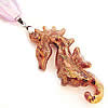 Collier en Murano bijoux, chalumeau, avec Ruban, hippocampe, sable d'or .5 pouce, Vendu par brin