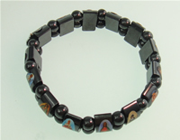 Hématite bracelet, avec Acrylique, styles différents pour le choix, grade A pouce, Vendu par brin