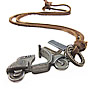 Cowhide Jewelry Necklace, with Zinc Alloy, Motorcycle, coffee color Approx 33 Inch 